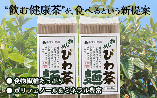 九州産 ねじめびわ茶麺 50g10束入 2袋セット | 麺 めん 乾麺 和風 洋風 中華風 びわ茶 ラー麦 コシ のどごし 温麺 冷麺 鹿児島県 南大隅町 十津川農場 TO-4