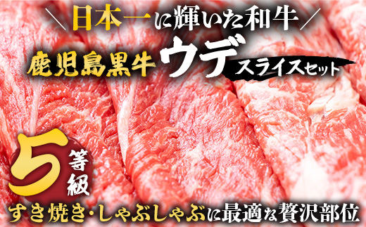 【鹿児島黒牛】ウデスライスセット計600g|鹿児島 牛 うし うで スライス 赤身 セット 国産 肉（W7002）