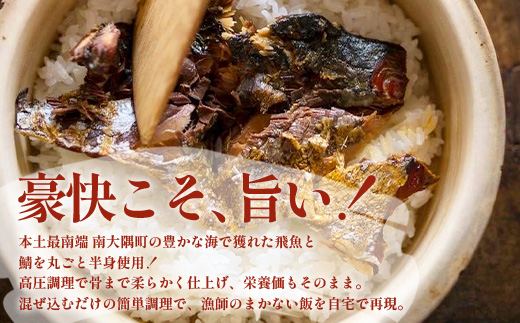 【贅沢セット】魚のモツ煮込み （約250g×1個）＋炙りサバとトビウオの混ぜ飯の素（約173g×1個）＋炙りサバ茶漬け（２食分）｜漁師めし 魚 バショウカジキ 鯖 とびうお 人気セット 鹿児島県 南大隅 清丸水産　KS-12