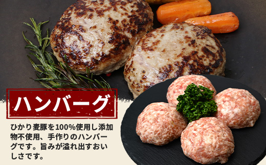 ひかり麦豚　しゃぶしゃぶ 食べ比べ + とんかつ肉 ＋ ハンバーグ セット