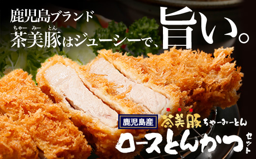 鹿児島県産 茶美豚 ロース セット とんかつ・トンテキ用 (300ｇ×3Ｐ) 計900g｜国産 豚肉 ぶた肉 精肉 茶美豚 ブランド肉 ロース 豚カツ トンテキ 冷凍 鹿児島県 南大隅町 JA-3