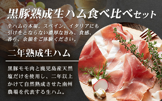 南州農場 黒豚熟成生ハム 4種食べ比べ セット 冷蔵  NS-9 | 国産 肉 お肉 豚肉 豚 にく ぶた かごしま黒豚 生ハム 最高峰 熟成ハム コッパ パンチェッタ コッホサラミ スパイス サラミ 詰め合わせ 産地直送 ギフト プレゼント 贈り物 鹿児島県 南大隅町 南州農場
