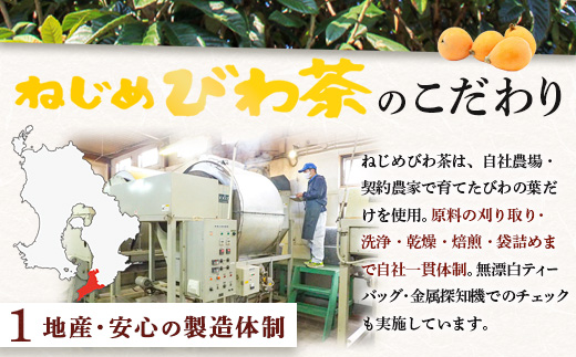 鹿児島県産 ねじめびわ茶 ボトル缶 1ケース（290ml×24本入り）ノンカフェイン TO-403 | 国産 お茶 健康茶 カロリーゼロ 缶 持ち運び 無香料 無着色 ポリフェノール さわやか 甘み 香ばしい おいしい びわの葉 産地直送 鹿児島県 南大隅町 十津川農場