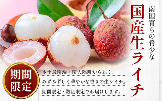 【期間限定・数量限定】 2026年7月より順次発送予定 生でお届け 佐多ライチ 約12粒～20粒 SG-1｜生ライチ 産地直送 新鮮 フレッシュライチ 国産ライチ フルーツ 果物 希少 鹿児島県 本土最南端 しげひさ農園