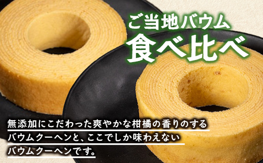 素材にこだわった南大隅町の手作りスイーツ　バウムクーヘン 2個セット ( たんかん ・ 辺塚だいだい )