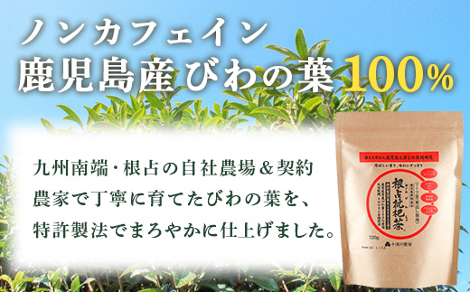 根占枇杷茶 茶葉  1袋（120g入）煮出し用 | ねじめ びわ茶 国産 使い切り トルマリン石 焙煎 健康茶 お茶 煮だし 飲みやすい 香ばしい おいしい びわの葉 鹿児島県 南大隅町 十津川農場　TO-17-NP