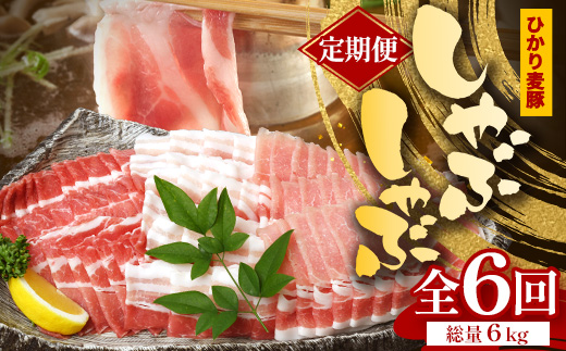 【定期便全6回】鹿児島県産 ひかり麦豚 しゃぶしゃぶ 食べ比べセット ≪合計約6kg≫ （200g×30パック） トレーなし 冷凍 HM-15 | 肉 お肉 にく 豚肉 ロース 肩ロース バラ肉 スライス 冷凍 真空冷凍 産地直送 新鮮 小分け 甘み 産地直送 鹿児島県 南大隅町 ひかり麦豚直売所
