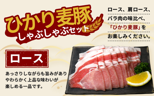 ひかり麦豚　しゃぶしゃぶ 食べ比べセット 900g ( 300g×3パック )