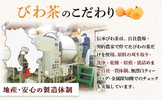 伝承びわ茶 ブレンドティー  (2.6g×5包入)×2パック　計10包入 | 国産 びわ茶 甘茶 シナモン ガジュツ ハーブティー ティーバック 焙煎 紅茶 香ばしい スパイシー おいしい びわの葉 産地直送 鹿児島県 南大隅町 十津川農場　TO-16-NP