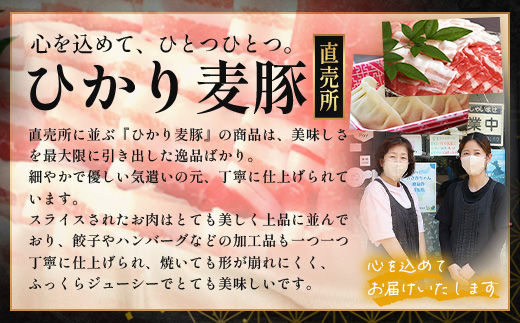 鹿児島県産 ひかり麦豚【しゃぶしゃぶ 食べ比べ + とんかつ肉 + ハンバーグ】セット ≪合計1.1㎏≫ HM-702  | 肉 お肉 にく 豚肉 ロース 肩ロース バラ肉 スライス 冷凍 産地直送 新鮮 送料無料 鹿児島県 南大隅町