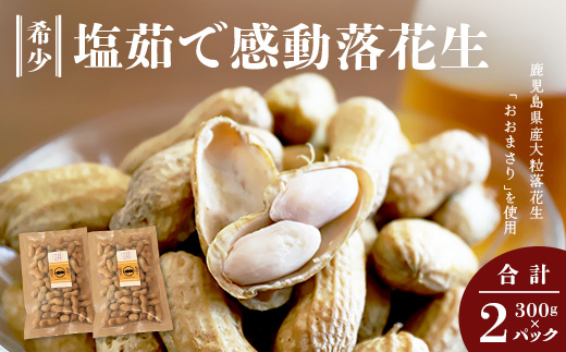 【期間限定・数量限定】鹿児島県産 塩茹でジャンボ落花生（おおまさり） 300g×2パック 冷凍 FR-3 | ラッカセイ ピーナッツ 国産 国産最高級品種 おおまさり 大粒 柔らかい 歯ごたえ おやつ おつまみ ギフト お中元 お歳暮 鹿児島県 南大隅町 株式会社フォレスト