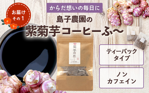 【福袋】紫菊芋たっぷり堪能３種セット SK-16-fb｜ コーヒー 菊芋 紫菊芋 コーヒー パウダー 菊芋せんべ ノンカフェイン 野菜茶 きくいも お茶 焙煎 ギフト グルメ 鹿児島県 南大隅町 島子農園 福袋