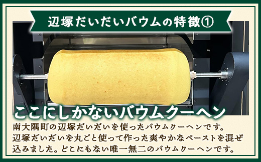 素材にこだわった南大隅町の手作りスイーツ ≪極≫ 辺塚だいだい バウムクーヘン　1個