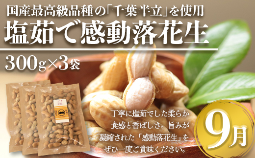 【定期便・ 年4回】農家の感動シリーズＢ( 冷凍焼き芋 ゴールドラッシュ 塩茹で落花生  紅はるか )（AX72306）