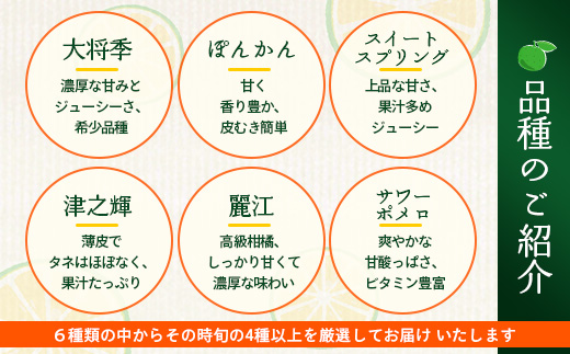 【数量限定】おたのしみ!旬の柑橘詰め合わせセット(4種約5kg) NK-4|果物 柑橘 大将季 ぽんかん スイートスプリング 津之輝 麗江 サワーポメロ 南大隅町 産地直送 詰め合わせ 5kg 国産 数量限定