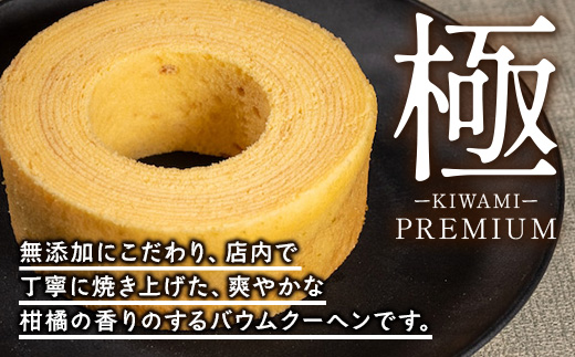 素材にこだわった南大隅町の手作りスイーツ ≪極≫ たんかん バウムクーヘン　1個