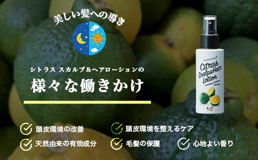 シトラス スカルプ＆ヘアローション（100ml×1個）| 美容 ヘアケア スカルプ シトラス 南大隅町 髪 潤い ハリ 弾力 柑橘 天然 キューティクル ボタニカノン BOTANICANON ケミカルフリー 鹿児島県 南大隅町 ボタニカルファクトリー　BF-3