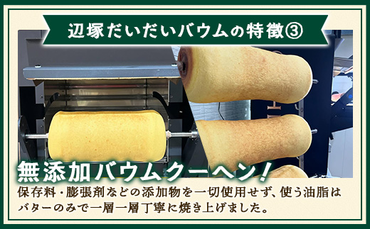 素材にこだわった南大隅町の手作りスイーツ ≪極≫ 辺塚だいだい バウムクーヘン　1個