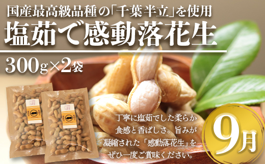 【定期便・ 年4回】農家の感動シリーズA ( 冷凍焼き芋 ゴールドラッシュ 塩茹で落花生  紅はるか )（AX72305）