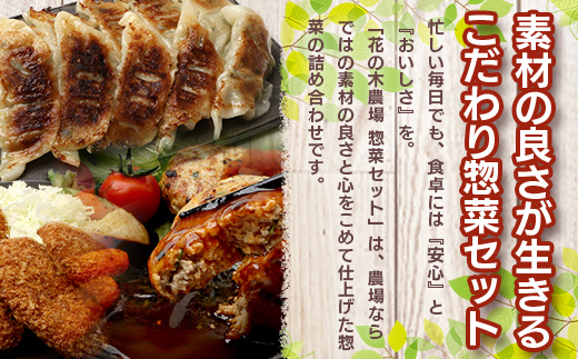 花の木農場【人気惣菜セット】３種｜餃子 ハンバーグ ハムコロッケ 惣菜 簡単調理 肉 国産 厳選 ノウフク　HK-504