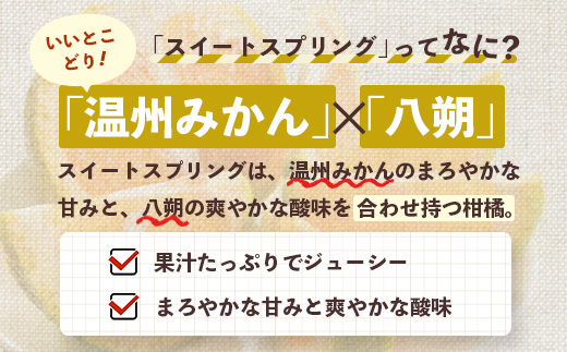 【訳あり】【数量限定】鹿児島県南大隅町産 スイートスプリング （S～M玉） 約5kg 【2025年12月中旬以降順次発送】 SK-19 ❘ 柑橘 フルーツ 国産 果物 みかん 期間限定 数量限定 産地直送 数量限定 もぎたて 新鮮 果汁 たっぷりミカン スイートスプリング 5kg 南大隅町 鹿児島県 島子農園