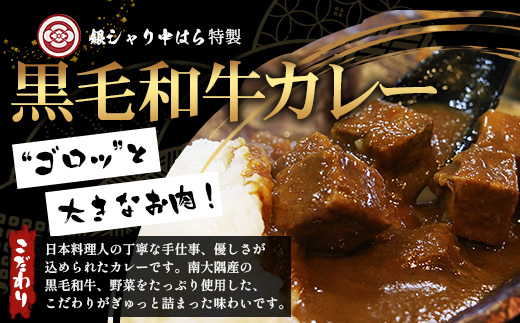 ［2種類］＼日本料理人の手作り／ 鹿児島県産 黒毛和牛レトルトパック 2種セット ≪合計6パック≫ カレー（240g×3パック）/ビーフシチュー（240g×3パック）GN-8｜鹿児島県 南大隅町 あたためるだけ 黒毛和牛 牛肉 カレー ビーフシチュー おかず 時短 銀シャリ中はら