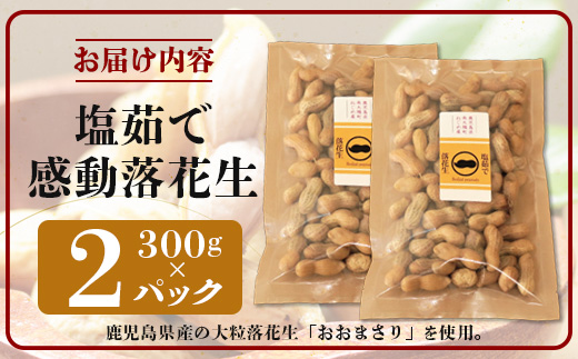 【期間限定・数量限定】鹿児島県産 塩茹でジャンボ落花生（おおまさり） 300g×2パック 冷凍 FR-3 | ラッカセイ ピーナッツ 国産 国産最高級品種 おおまさり 大粒 柔らかい 歯ごたえ おやつ おつまみ ギフト お中元 お歳暮 鹿児島県 南大隅町 株式会社フォレスト