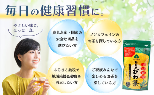 【定期便 全6回】≪6ヶ月連続で毎月お届け≫ 鹿児島県産 ねじめびわ茶 ティーバック ≪1回あたり(24包入×1袋) ≫ ノンカフェイン  TO-2-NP| 国産 お茶 健康茶 びわ茶 ポリフェノール びわの葉 産地直送 ネコポス 鹿児島県 南大隅町 十津川農場