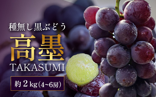 【期間限定・数量限定】本土最南端のぶどう 高墨 約2kg(4～6房）種無し TE-2｜ 黒ぶどう たかすみ 産地直送 旬 ブドウ 葡萄 ぶどう フルーツ 果物 くだもの 果実 巨峰 枝変わり 鹿児島県 南大隅町 有限会社ティエラ　