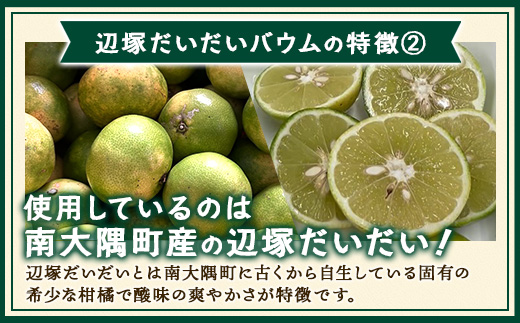 素材にこだわった南大隅町の手作りスイーツ ≪極≫ 辺塚だいだい バウムクーヘン　1個