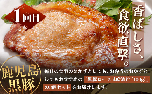 ≪全3回≫ 鹿児島県産 黒豚三昧 定期便 ♪ ＜ 黒豚味噌漬け 生姜焼き 生ハンバーグ ＞ ★☆＼＼ 黒豚ロース味噌漬け バナナマンの早起きせっかくグルメで紹介されました！！／／☆★ 南州農場 かごしま黒豚 NS-29 | 肉 お肉 豚肉 豚 にく ぶた 鹿児島黒豚 ハンバーグ 味噌漬け 生姜焼き おかず ジューシー お弁当 国産 肉定期便 鹿児島県 南大隅町 南州農場