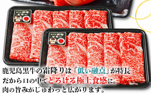 【鹿児島黒牛】リブローススライスセット計600g|鹿児島 牛 うし ロース リブロース セット 国産 肉（W7001）