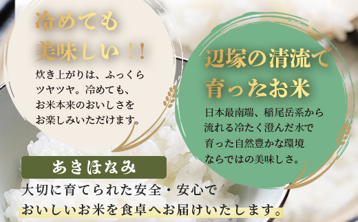 〈新米先行予約受付中！〉【定期便6ヶ月】 令和8年産 あきほなみ5kg×6回 計 30kg FS-4｜ 米 お米 こめ コメ 白米 精米 ご飯 国産 産地直送 鹿児島県 南大隅町 辺塚産 数量限定