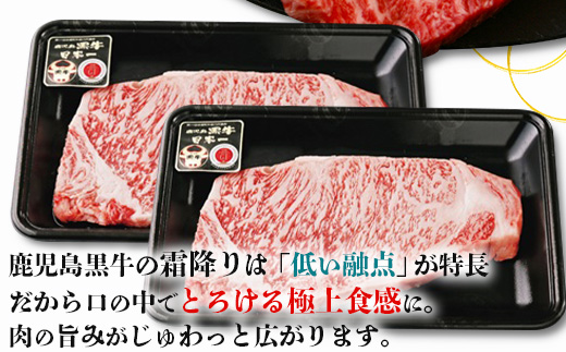 【鹿児島黒牛】サーロインステーキ 1,000g|鹿児島 牛 牛肉 うし サーロイン ステーキ 国産 肉（W7402）
