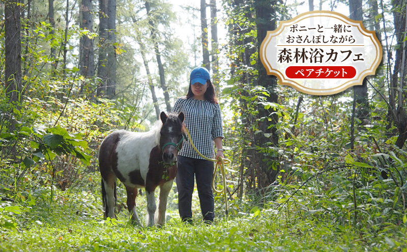 【北海道 十勝 幕別町 】ポニーと一緒におさんぽしながら森林浴カフェ［ ペア チケット ］【 牧場 見学 ツアー 体験型 旅 旅行 イベント 夏休み 自由研究 移住 自然 放牧 ガイド 北海道 十勝 幕別 】