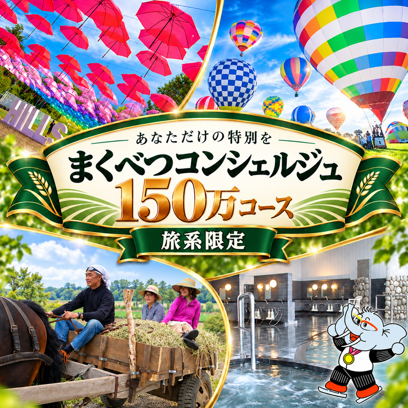 【旅行で楽しむ】あなただけの特別を まくべつコンシェルジュ　返礼品おまかせ 150万 旅行系限定コース [ 幕別町役場 定期便 ギフト 贈答 おまかせ おすすめ パークゴルフ 温泉 気球 体験 ]