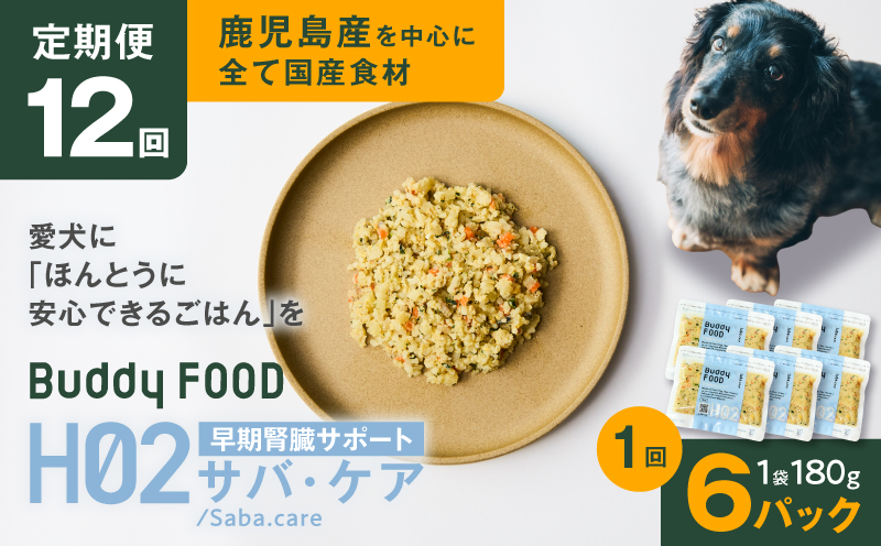 【全12回定期便】Buddy FOOD ヘルスケアプラス 早期腎臓サポートサバ・ケア×6パック　K390-T08_c