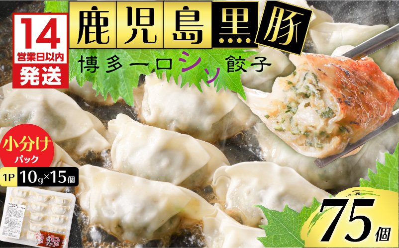 【14営業日以内に発送】 鹿児島黒豚博多一口シソ餃子 75個　K025-010_01