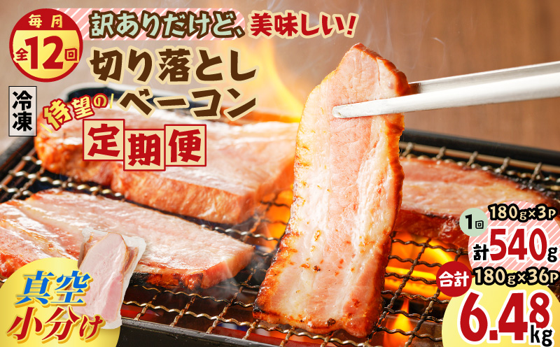 【全12回】切り落としベーコン定期便　K161-T03