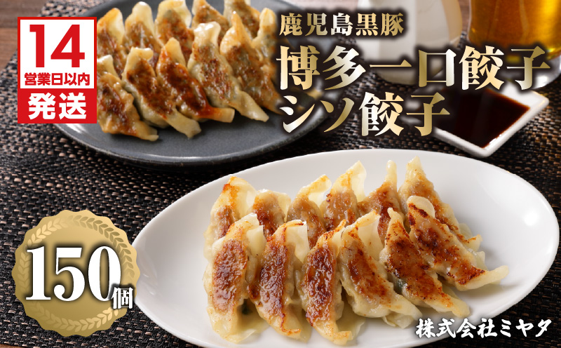 【14営業日以内に発送】 鹿児島黒豚博多一口餃子・シソ餃子　150個　K025-004