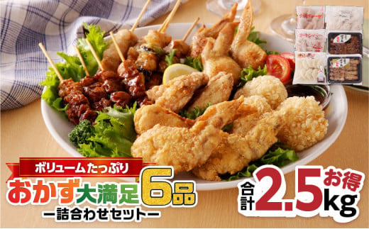 【大容量合計2.5kg】ボリュームたっぷりおかず大満足6品詰合わせセット　K219-002