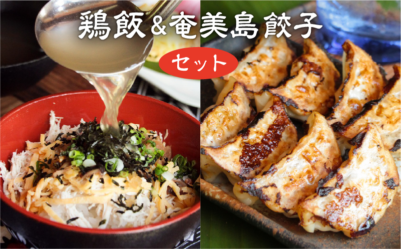 【10月1日価格改定（値上げ）予定】奄美のおもてなし料理「鶏飯」＆こだわりの奄美島豚餃子セット - 郷土料理 惣菜 島料理 ご当地グルメ おもてなし料理 鹿児島 奄美市 奄美大島 島料理 冷凍 島豚 スープ レトルト