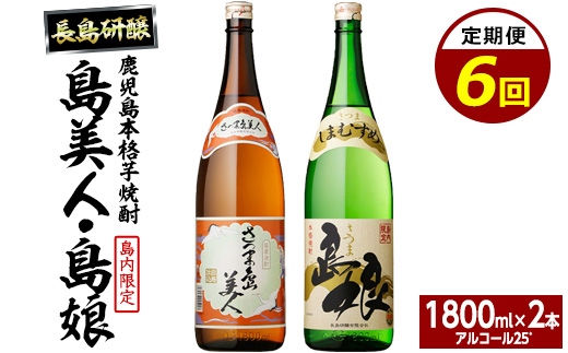本格焼酎　さつま島美人・島娘セット（1,800mlの2本入り）定期便 全6回_nagashima-1670
