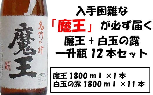 No.10001-1 【幻の魔王と伝統の白玉の露】白玉醸造の銘酒12本セット