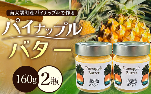 絶品！南大隅町産 【パイナップルバター】約160g× 2瓶 HB-3 ｜パイナップル バター フルーツ ジャム 加工品 スプレッド 国産 南国フルーツ 手作り 鹿児島県  南大隅町 hello! brand new days　