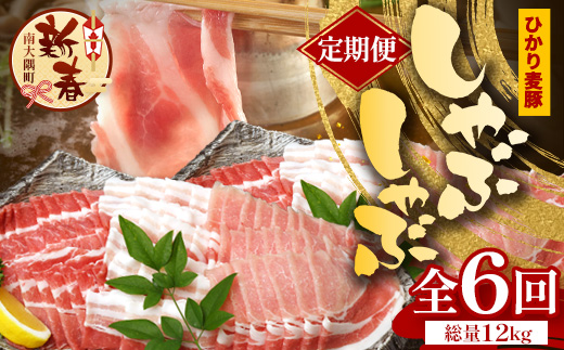 ［新春］【定期便全6回】鹿児島県産 ひかり麦豚 しゃぶしゃぶ 食べ比べセット ≪合計約12kg≫ （200g×60パック） トレーなし 冷凍 HM-17 | 肉 お肉 にく 豚肉 ロース 肩ロース バラ肉 スライス 冷凍 真空冷凍 産地直送 新鮮 小分け 甘み 産地直送 鹿児島県 南大隅町 ひかり麦豚直売所