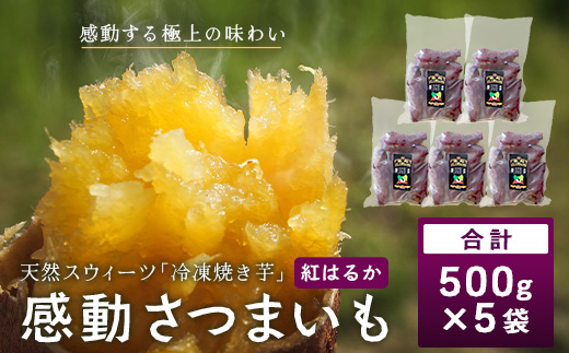 【冷凍焼芋】感動さつまいも 熟成紅はるか 500g×5パック FR-504 | サツマイモ さつまいも 紅はるか 冷凍 焼き芋 熟成芋 長期熟成 冷凍 スイーツ お菓子 保存料不使用 鹿児島県 南大隅町 株式会社フォレスト