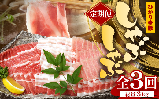【定期便全3回】鹿児島県産 ひかり麦豚 しゃぶしゃぶ 食べ比べセット ≪合計約3kg≫ （200g×15パック） トレーなし 冷凍 HM-14 | 肉 お肉 にく 豚肉 ロース 肩ロース バラ肉 スライス 冷凍 真空冷凍 産地直送 新鮮 小分け 甘み 産地直送 鹿児島県 南大隅町 ひかり麦豚直売所