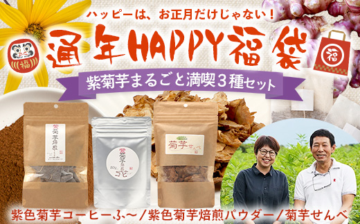 【福袋】紫菊芋たっぷり堪能３種セット SK-16-fb｜ コーヒー 菊芋 紫菊芋 コーヒー パウダー 菊芋せんべ ノンカフェイン 野菜茶 きくいも お茶 焙煎 ギフト グルメ 鹿児島県 南大隅町 島子農園 福袋