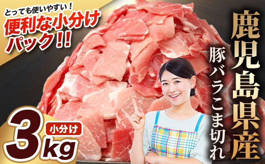 鹿児島県産 豚バラ切り落とし 計3kg HK-31 鹿児島県 南大隅町 国産豚 250g×12パック 豚肉切り落とし 豚バラ肉 小分け 豚キムチ 炒め物 焼肉 こま切れ 切り落とし 細切れ 小間切れ 薄切り スライス お肉 肉 豚肉 冷凍